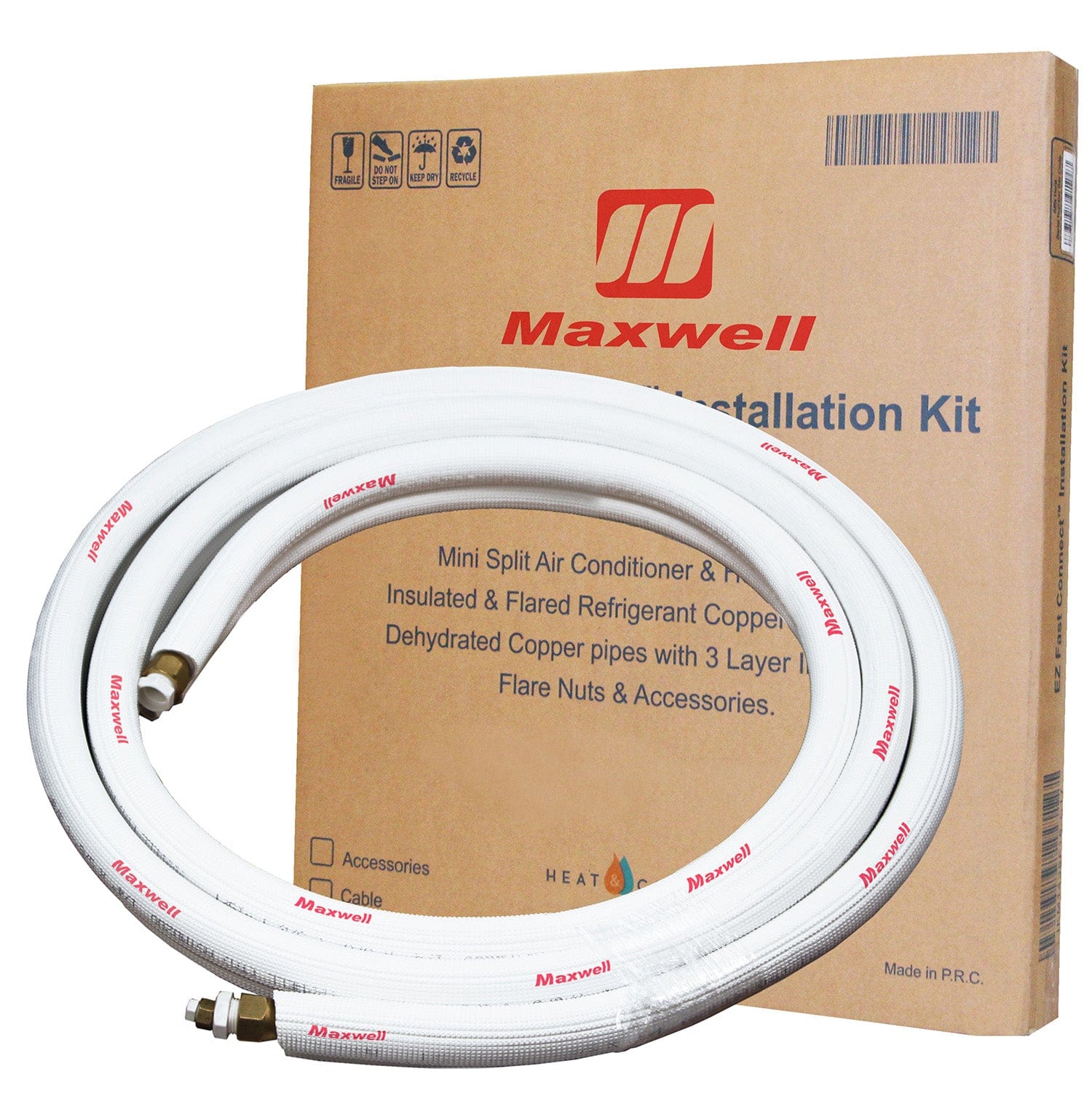 1/4" x 5/8" Mini Split Refrigerant Line Set 33' Length Factory Flared