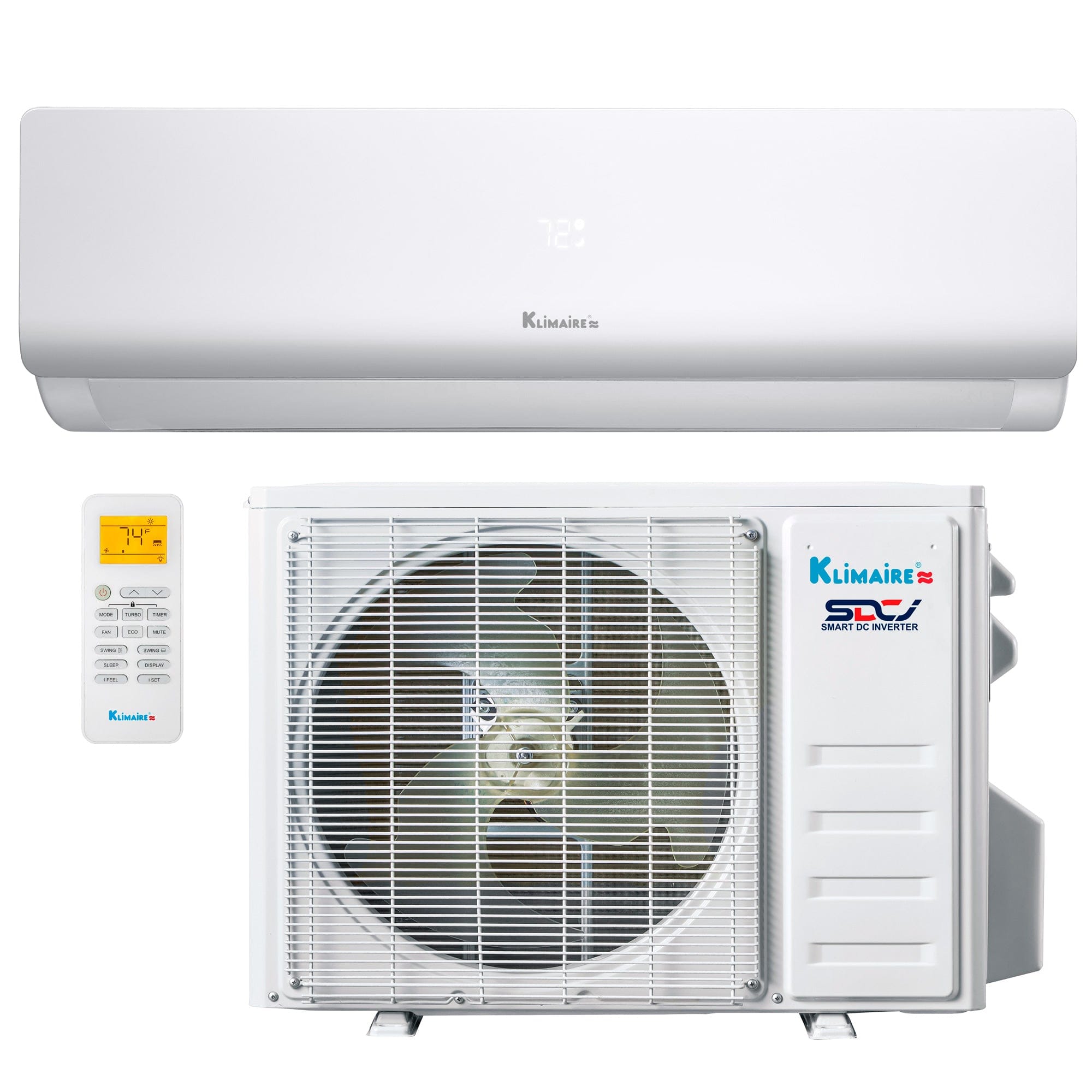 36,000 Btu Klimaire 19 SEER2 230V Wall-mounted Ductless Mini-split Air Conditioner Heat Pump - HeatAndCool.com product image