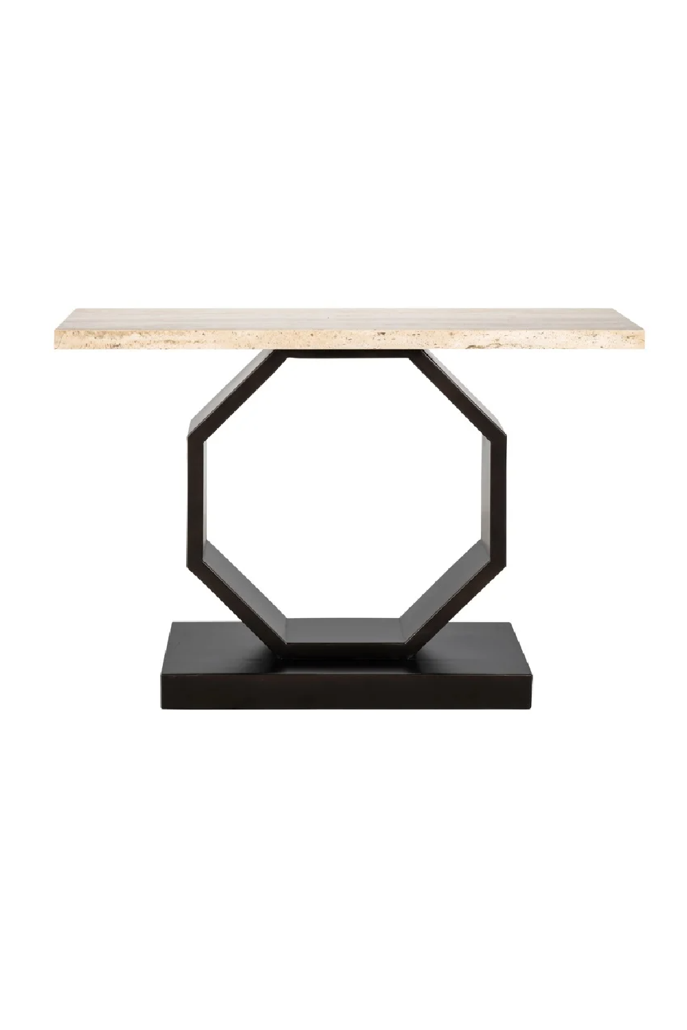 Travertine Pedestal Console Table | OROA Avalon