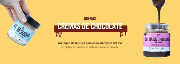 Achetez les nouvelles Crema Blanca de Cacao y Macadamias y Crema de Chocolate y Avellanas