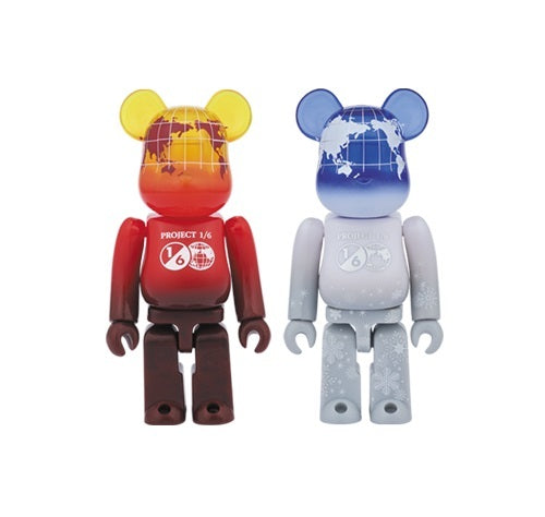 BE@RBRICK EARTH (VOLCANO RED / SNOW WHITE) 100％ set of 2