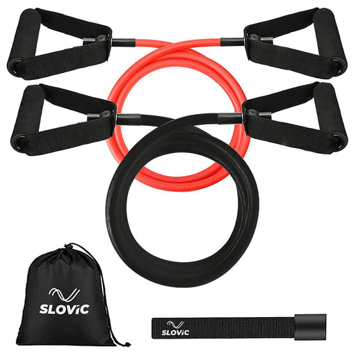Slovic Push Up Board with Resistance Tubes - 64+ Exercises