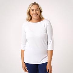 Women's half sleeve activewear top | Bella Bodies Australia UK | white colour