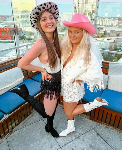 Bride-to-be with her maid of honor in Nashville, Tennessee