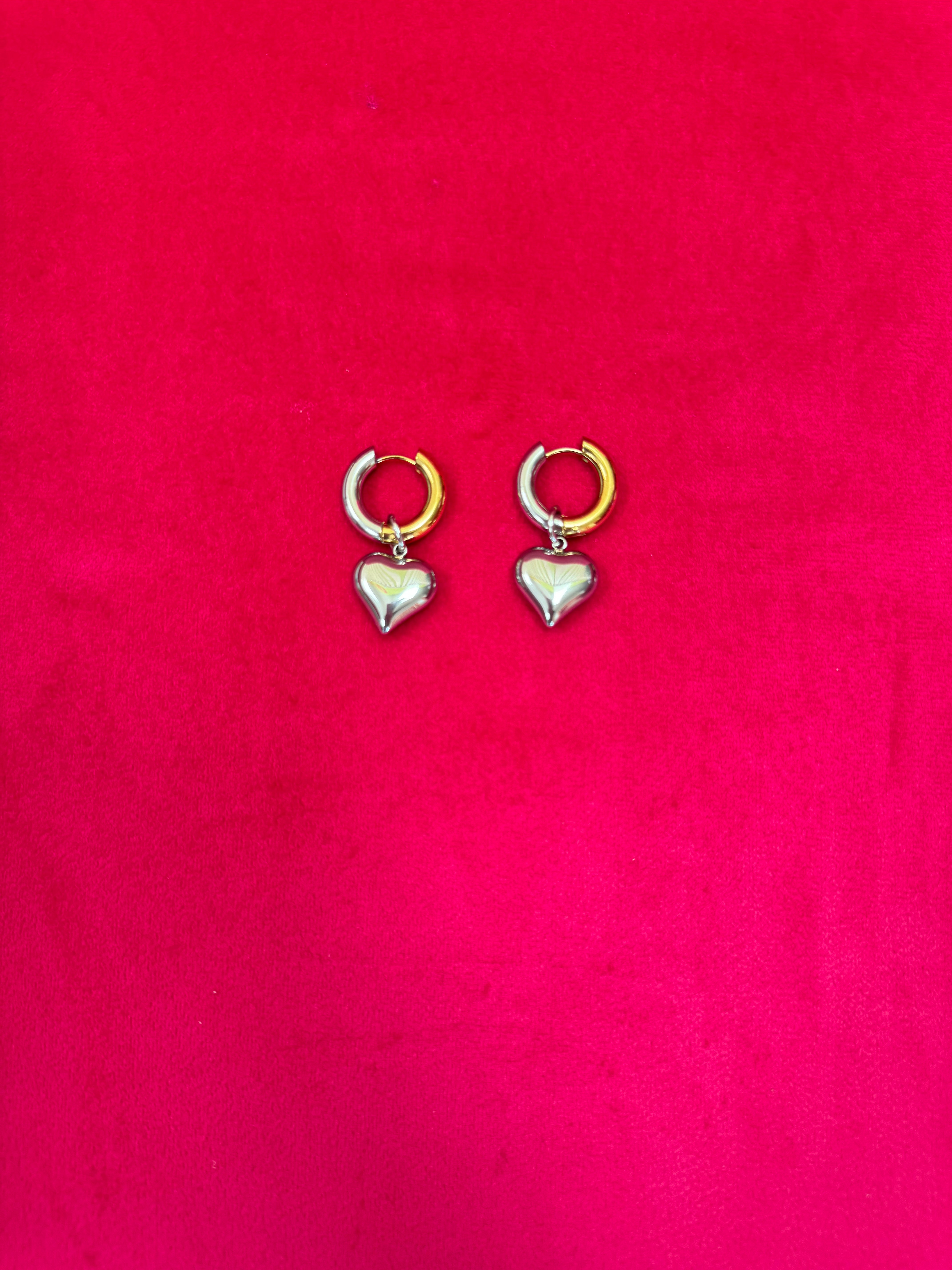 Gold / Silver heart Earrings
