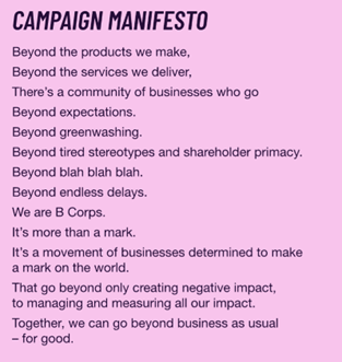 Bcorp manifesto