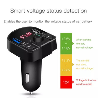 Multi function Car Charger bluetooth kit with Dual USB and FM