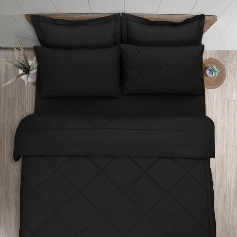 7 piece comforter set black 