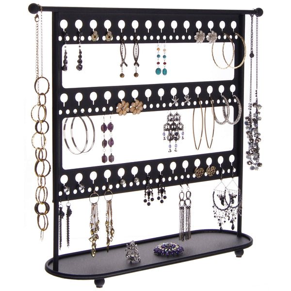 Suneed Earring Holder Organizer Jewelry Display Stands Earring Organizer  Stand Jewelry Holder Organizer, Earring & Necklace Jewelry Towel Organizer  Display Tree (3LayerPro-Black) - Yahoo Shopping