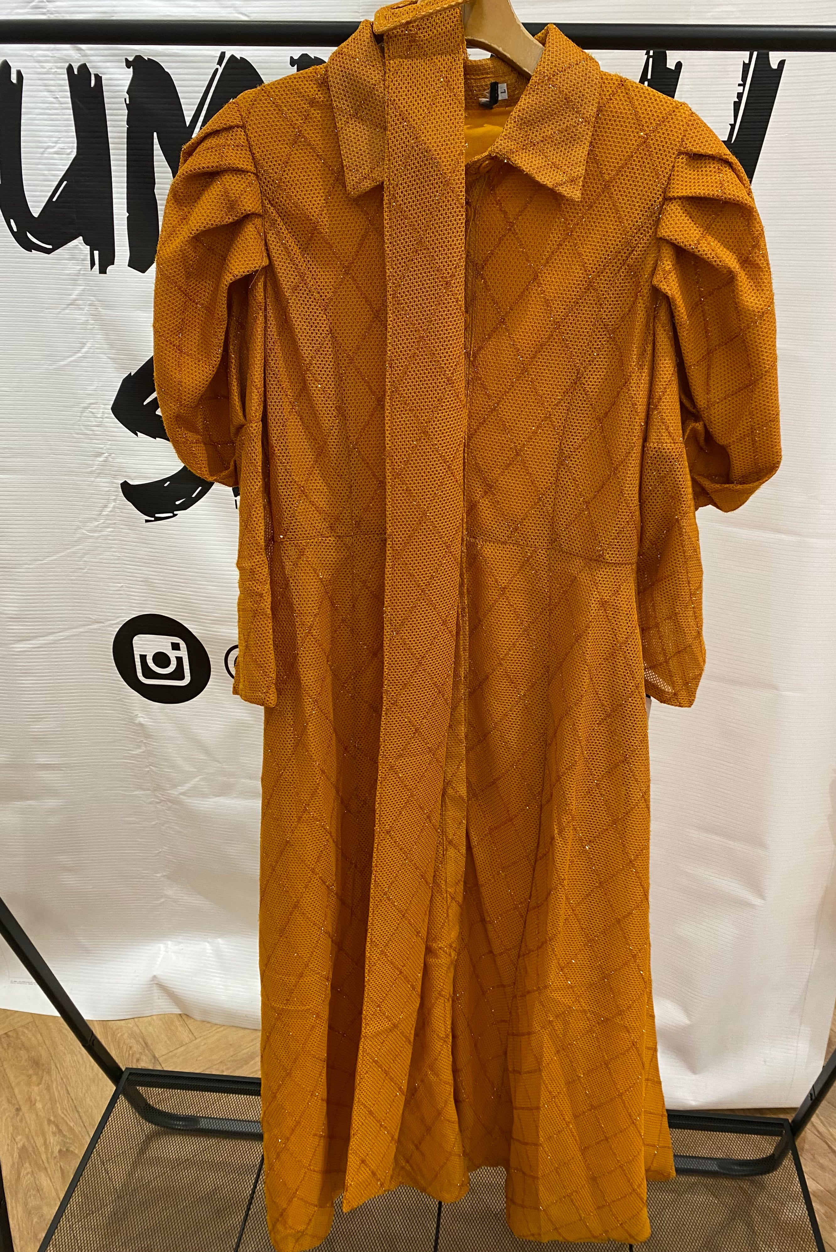Golden Shimmer shirtdress