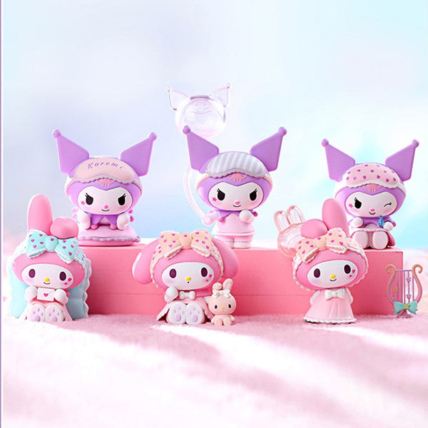 Sanrio Anime Kuromi My Melody Blind Box Rose And Earl Series Action Figure  Collection Pvc Decor Model Dolls Children Toys Gift