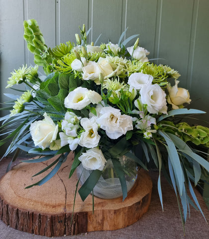 White and green neutral flowers