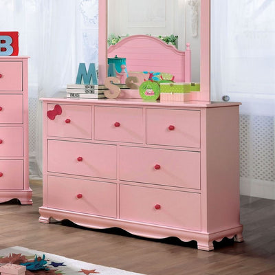 Furniture of America Poppy 7-Drawer Dresser #color_Pink
