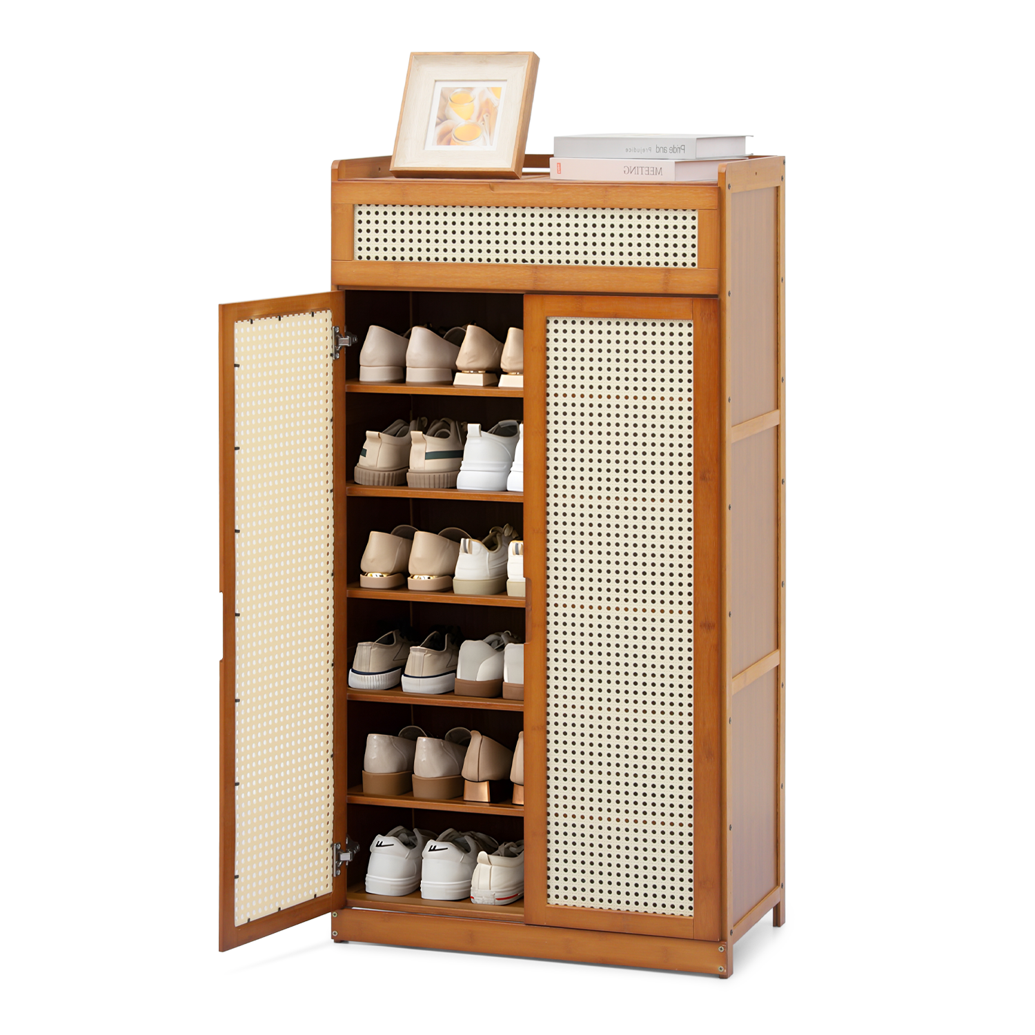 Shoe Storage - 8 Tiers 2 door - Brown