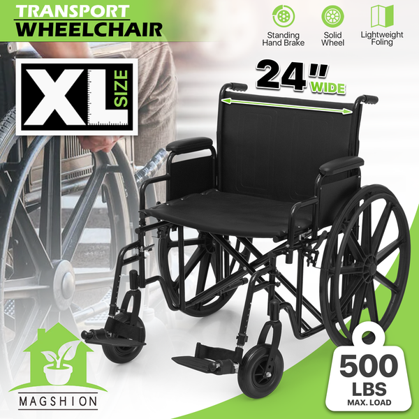 Magshion *FDA APPROVED* Transport Wheelchair 300lbs Weight