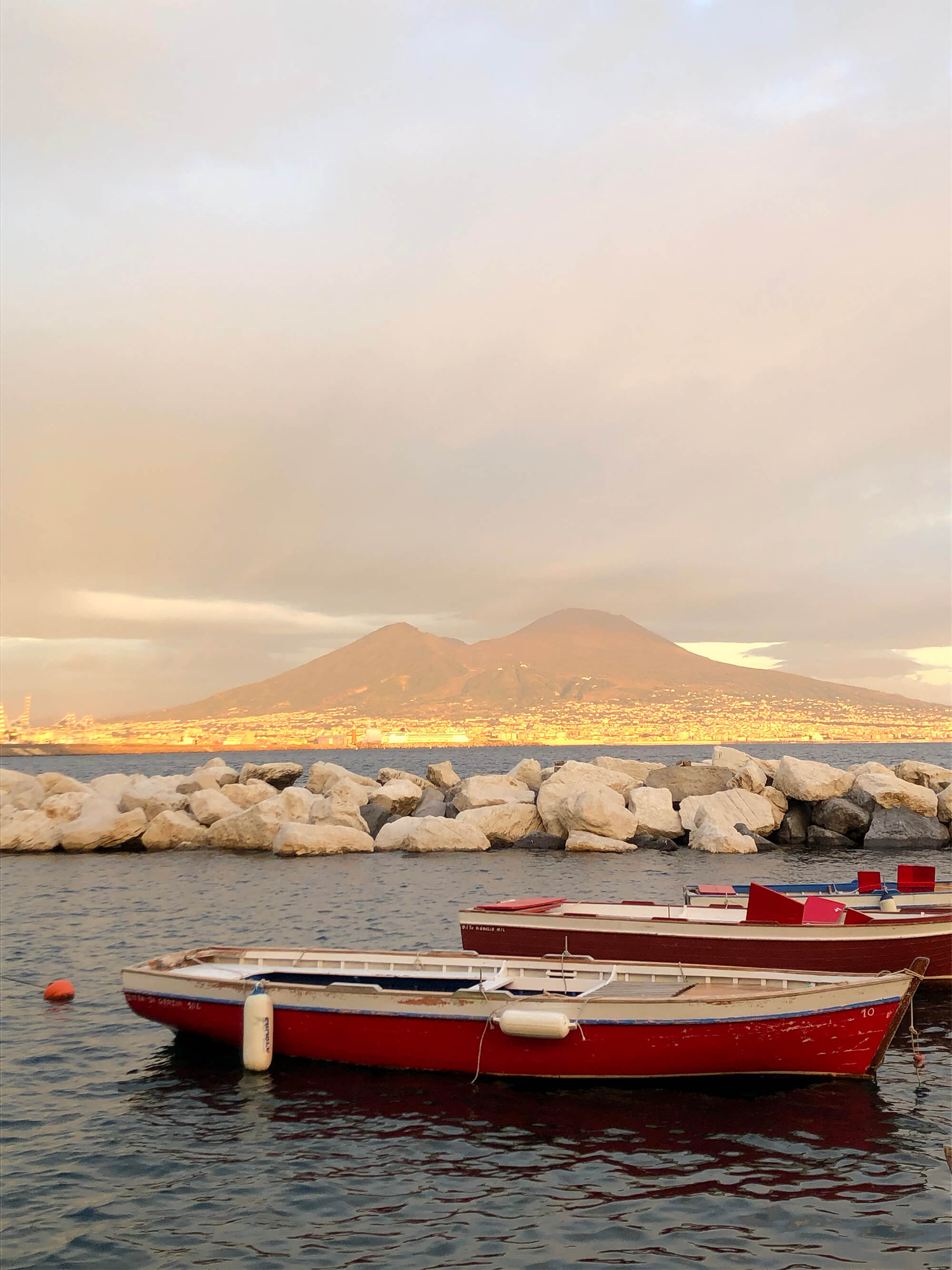 Small ships in the bay of Naples