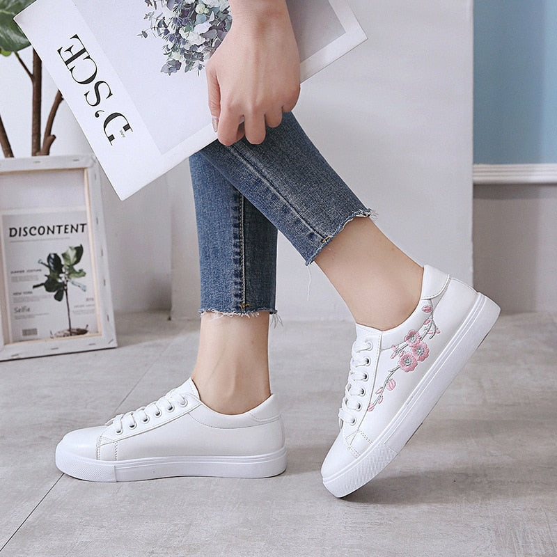 Fashion White Sneakers Flats Women Canvas Shoes – Fashiondresses for less