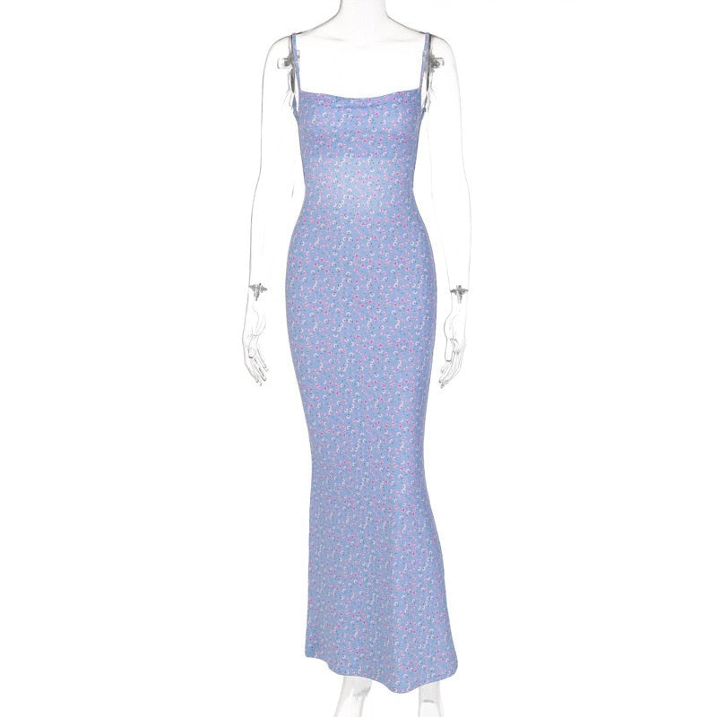 Women Elegant Maxi Dress Sexy Spaghetti Strap Sleeveless Backless Slim –  Fashiondresses for less