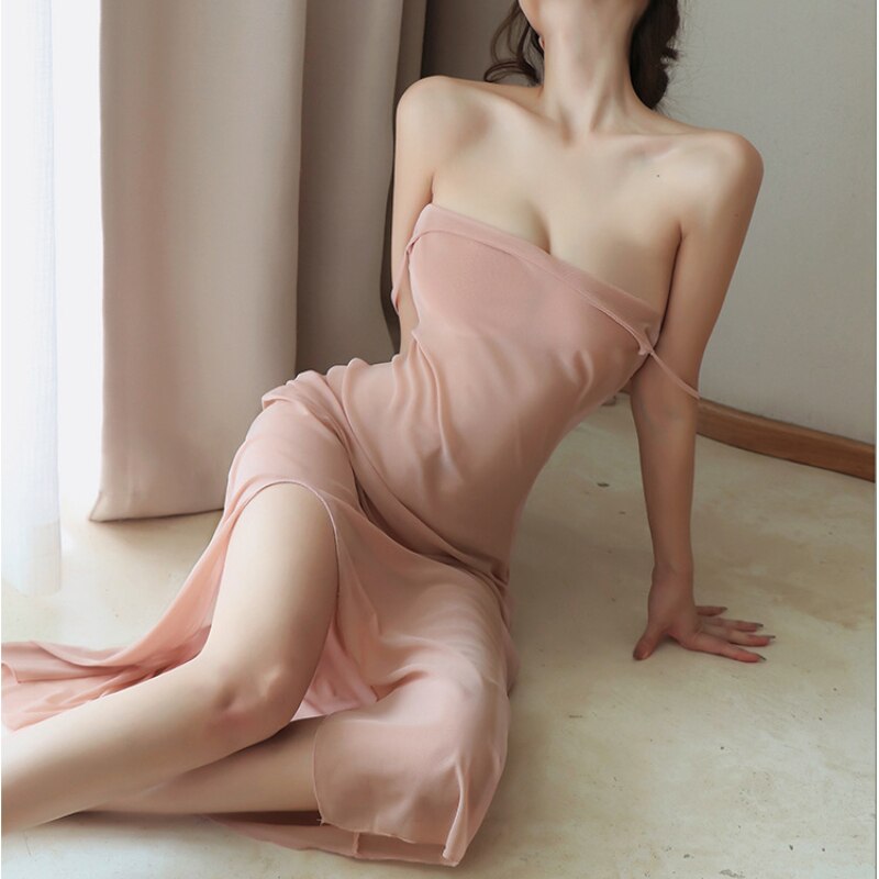 Long Dress - Sexy Lingerie for Women Transparent Spaghetti Straps Long Dress Porno â€“  Fashiondresses for less