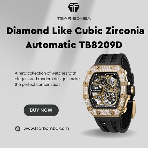 Diamante como circonita cúbica automática TB8209D