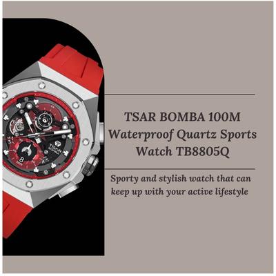 TSAR BOMBA 100M Waterproof Quartz Sports Watch TB8805Q