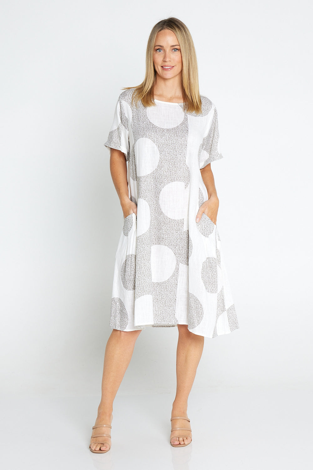 Image of Amayah Dress - Brown/White Circles
