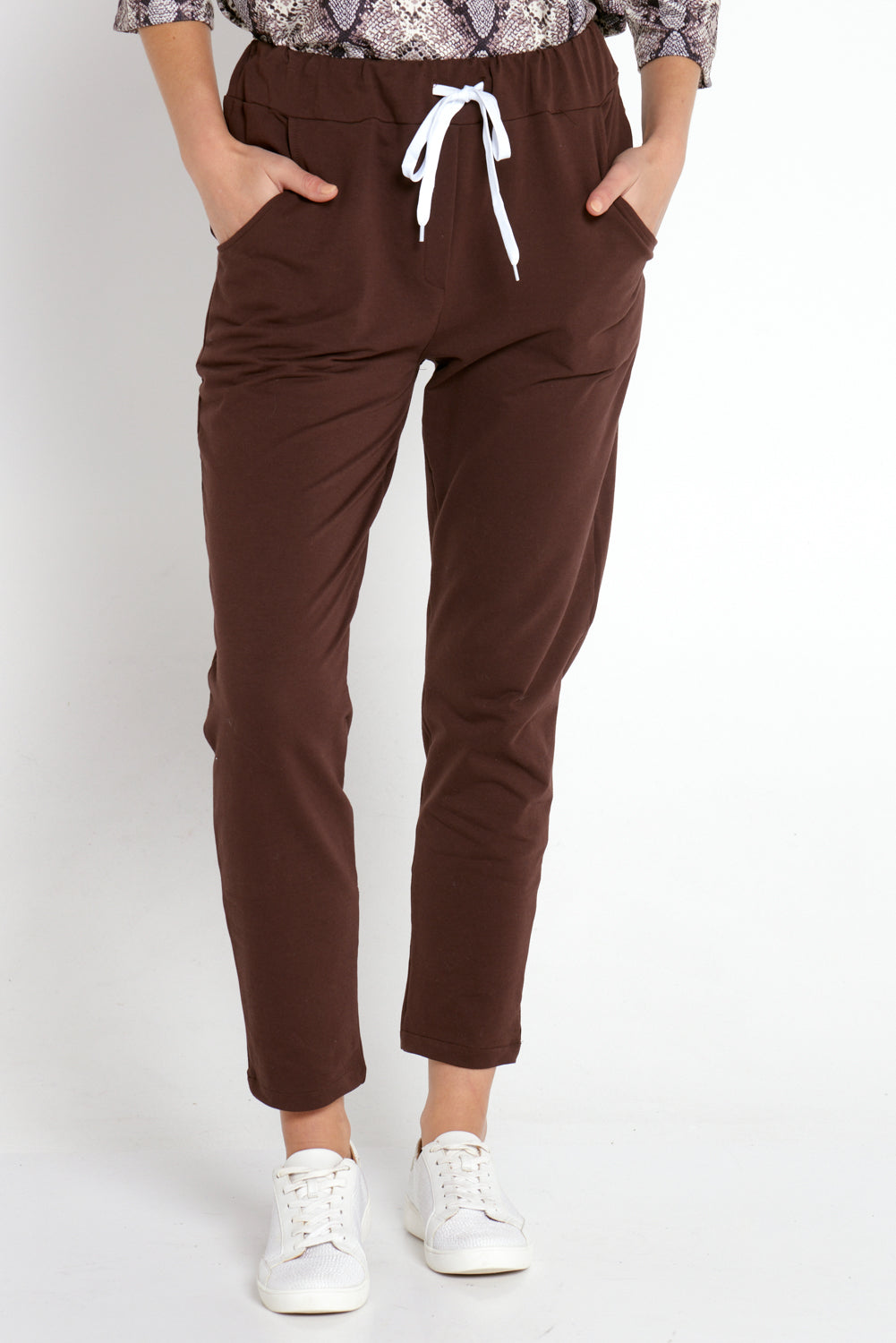 Cass Cotton Track Pants - Chocolate