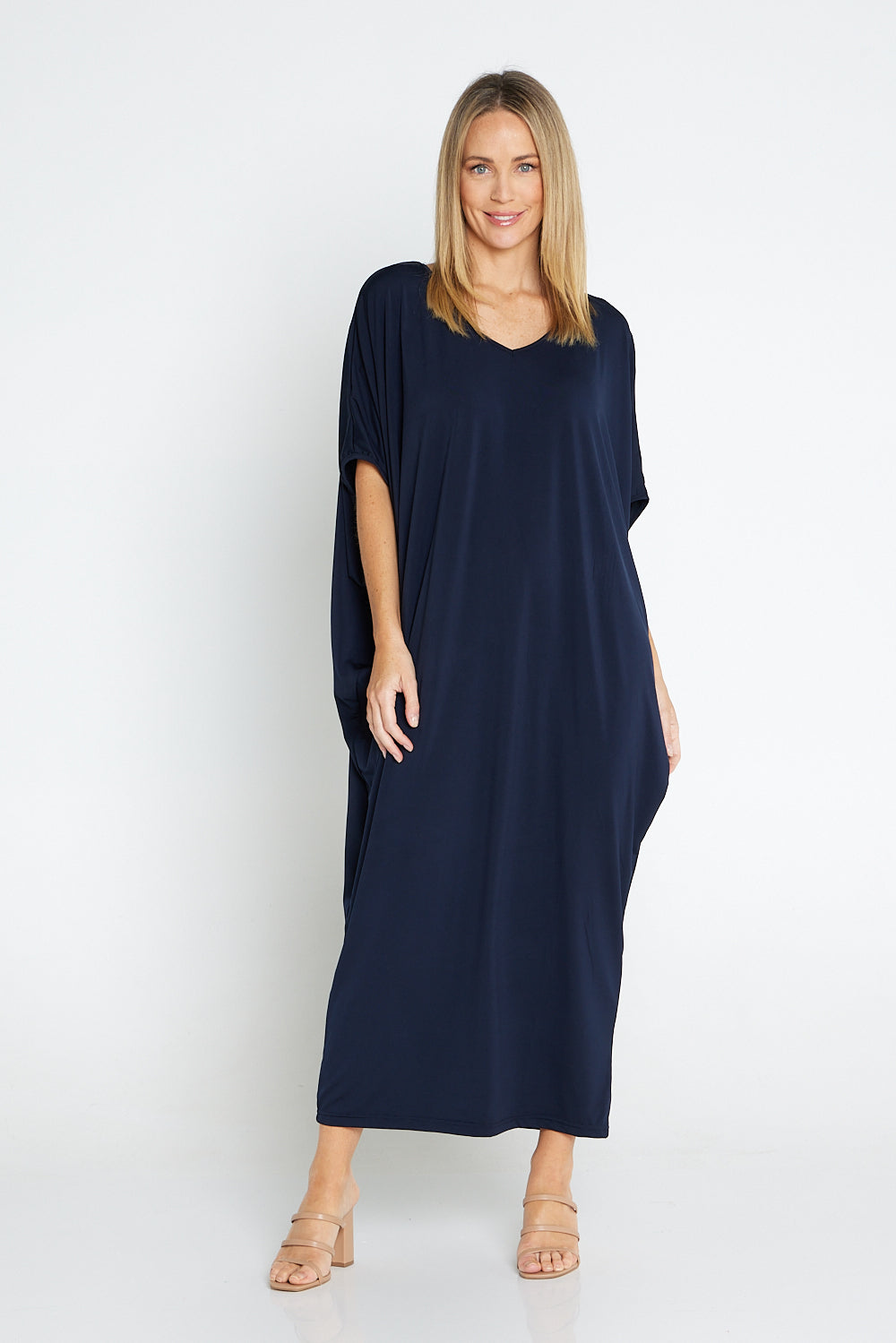Image of Long Cocoon Dress - Navy