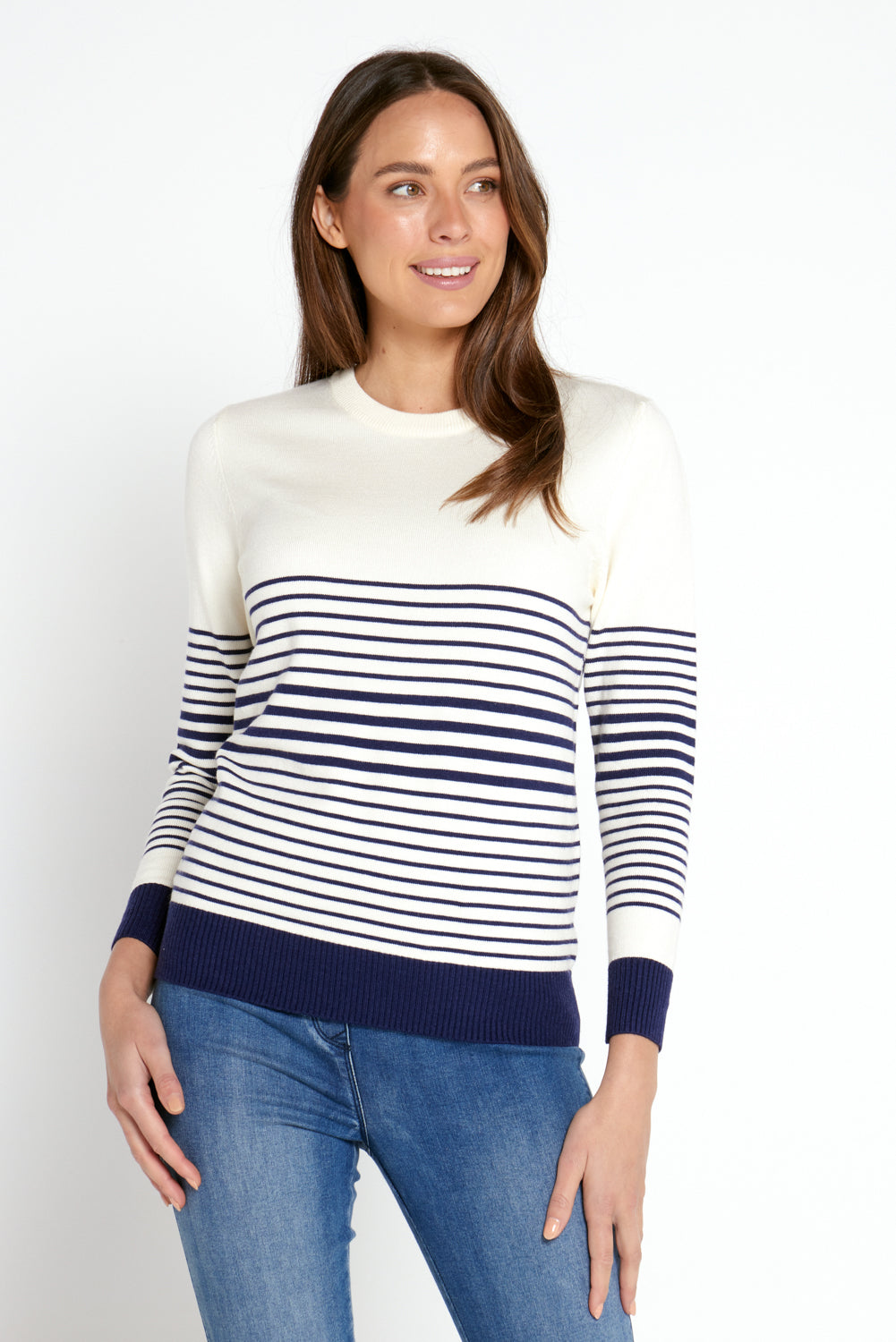 Dina Crew Knit Top - Stripe