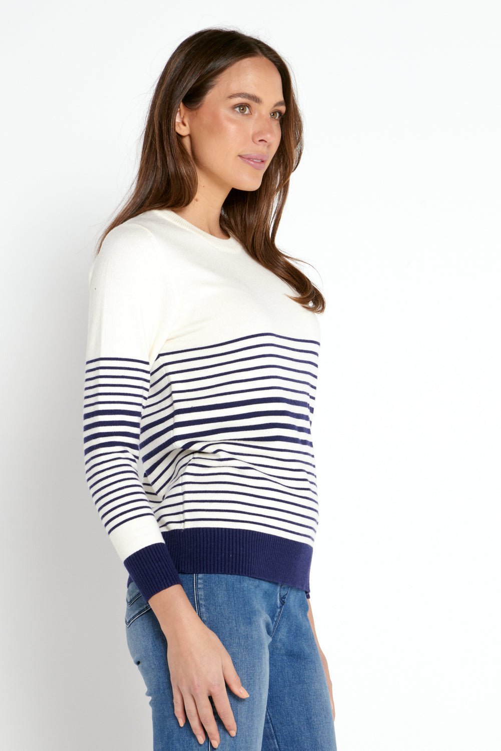 Dina Crew Knit Top - Stripe