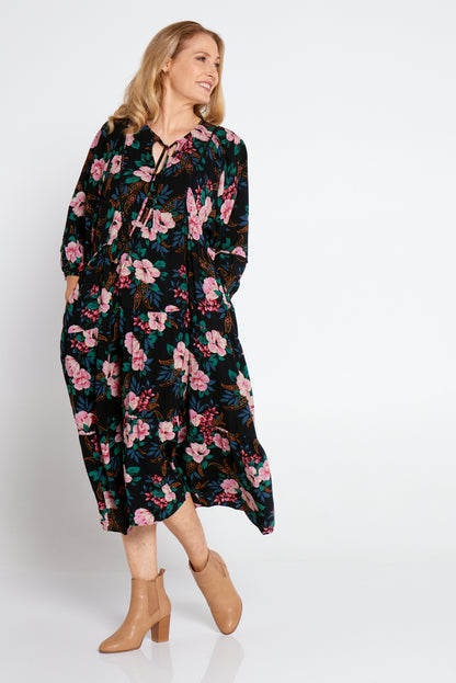 Eloise Dress - Black Floral