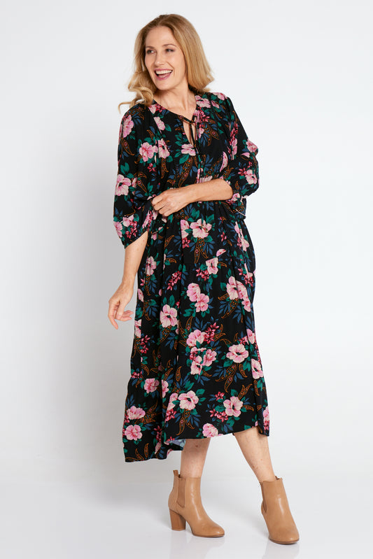 Eloise Dress - Black Floral