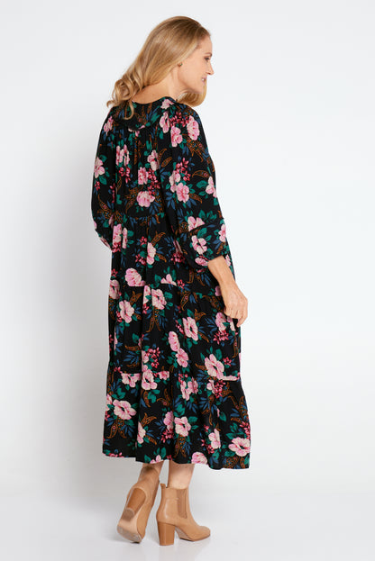 Eloise Dress - Black Floral