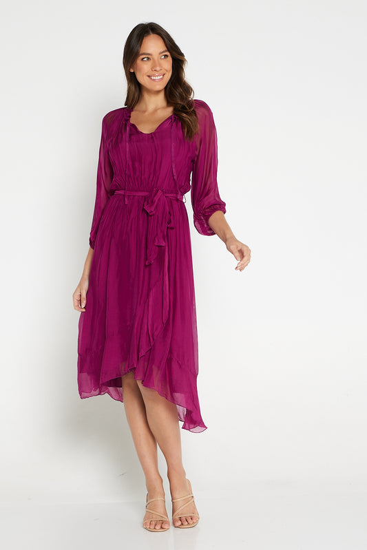 Eudora Silk Dress - Orchidea