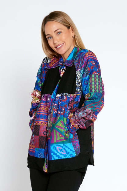 Phoenix Jacket - Blue Patchwork