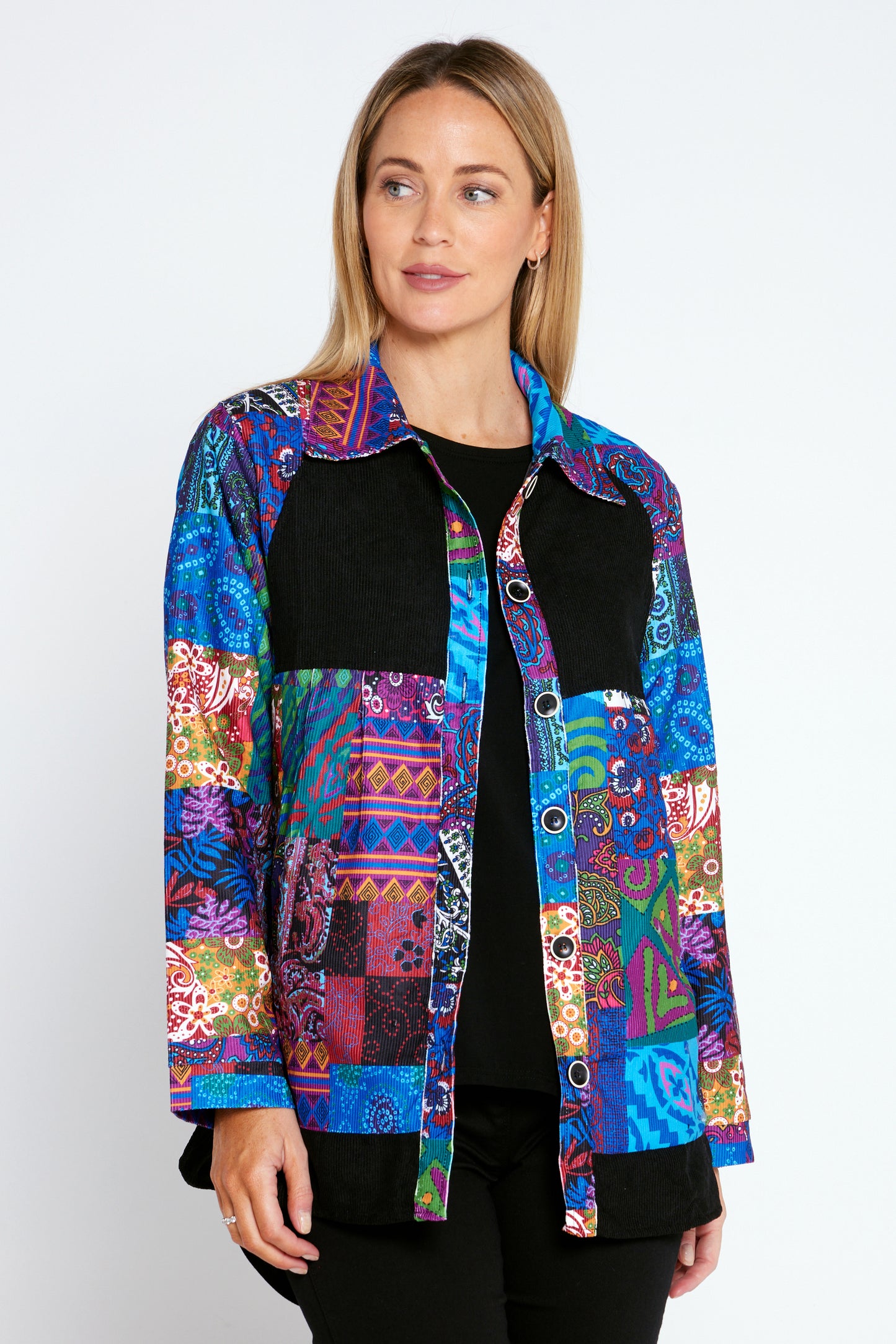 Phoenix Jacket - Blue Patchwork