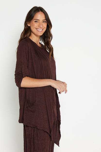 Teegan Crush Cardigan - Chocolate