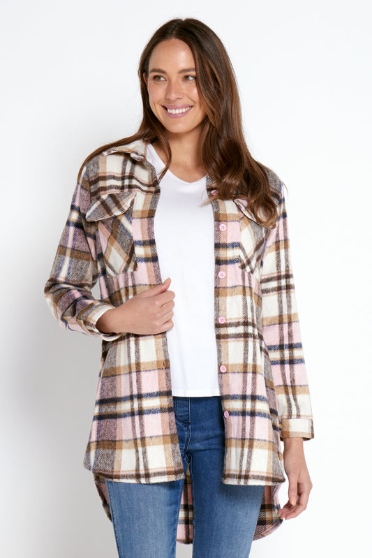 Tess Shacket - Pink Plaid