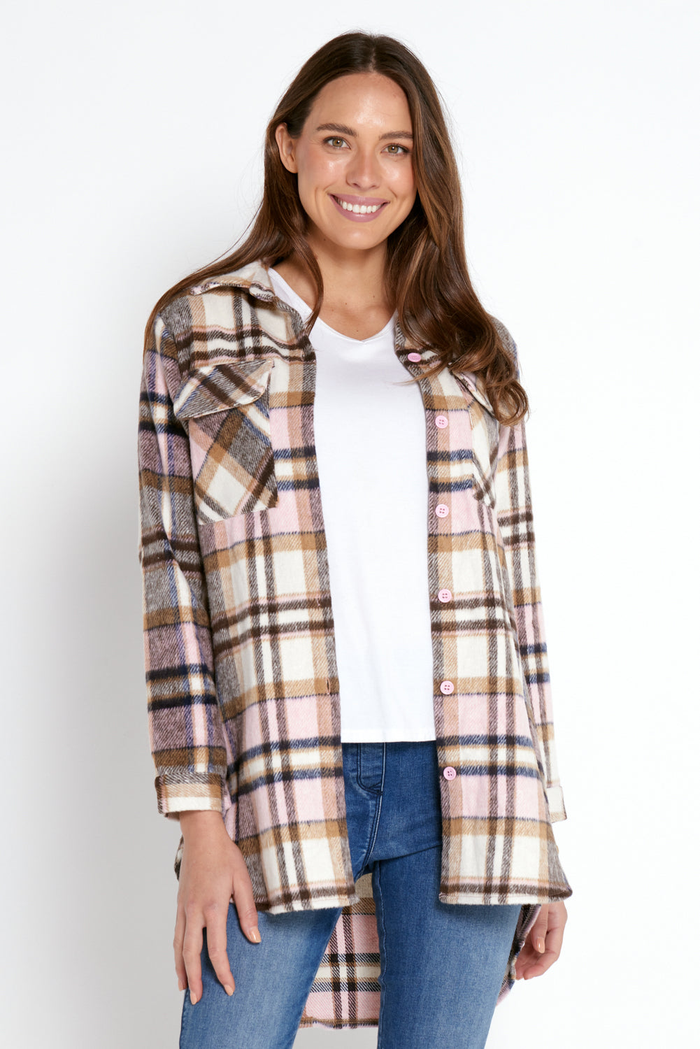 Tess Shacket - Pink Plaid