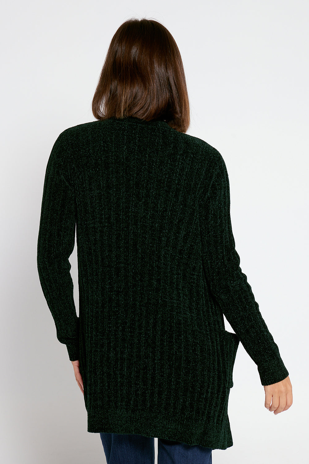 Therese Chenille Cardigan - Dark Green