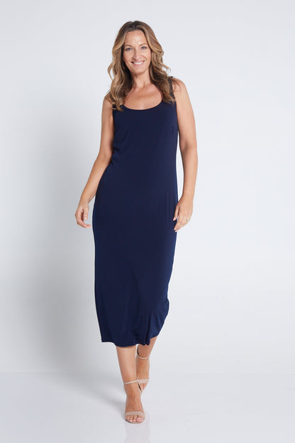 Amy Midi Stretch Slip - Dark Navy