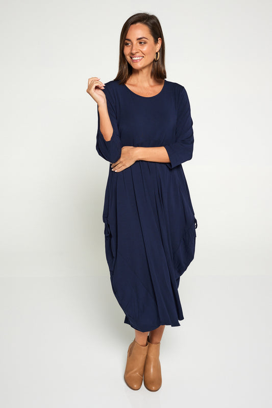 Aurora Bamboo Dress - Navy