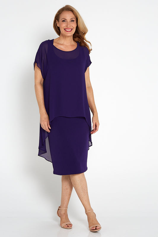 Elise Chiffon Top - Purple