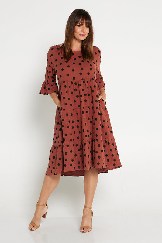 Jackson Cotton Muslin Dress - Cocoa Spot