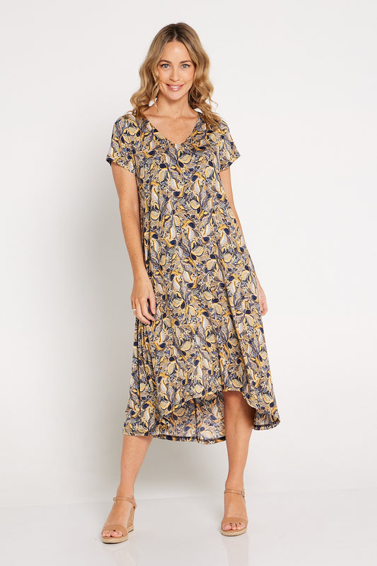 Juliette Dress - Lemon Paisley