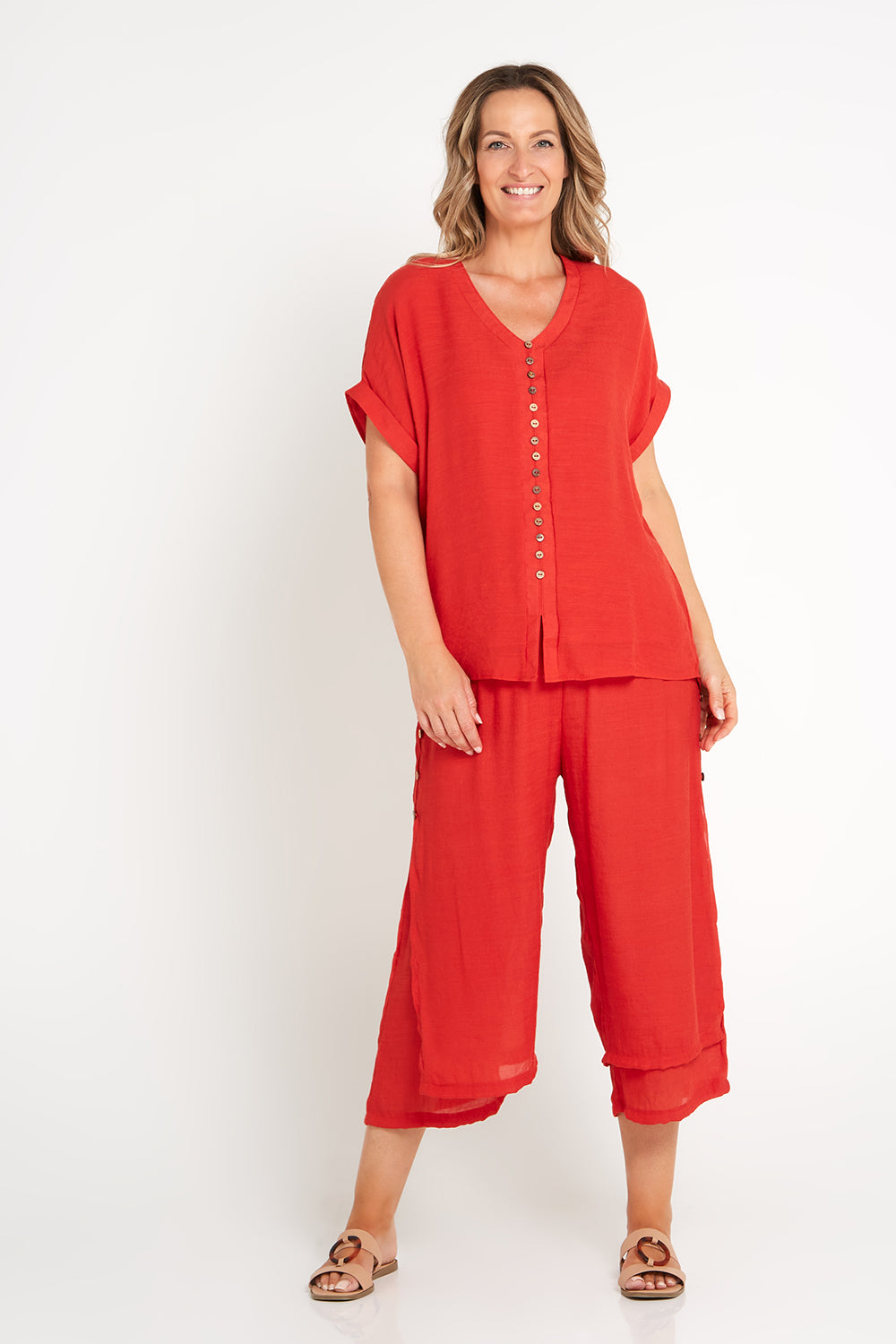 Gemma Top - Rust Red