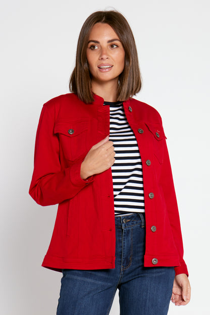 MJ Stretch Cotton Jacket - Red