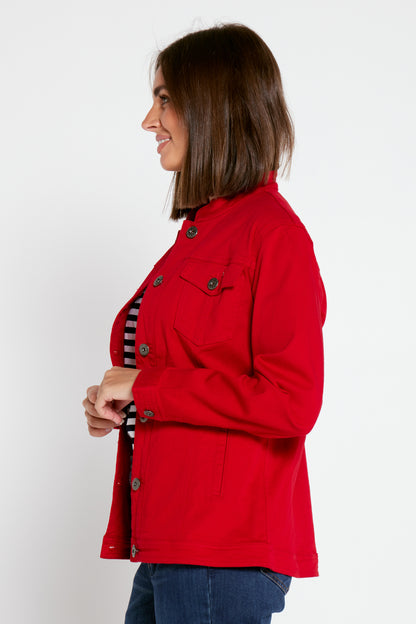 MJ Stretch Cotton Jacket - Red