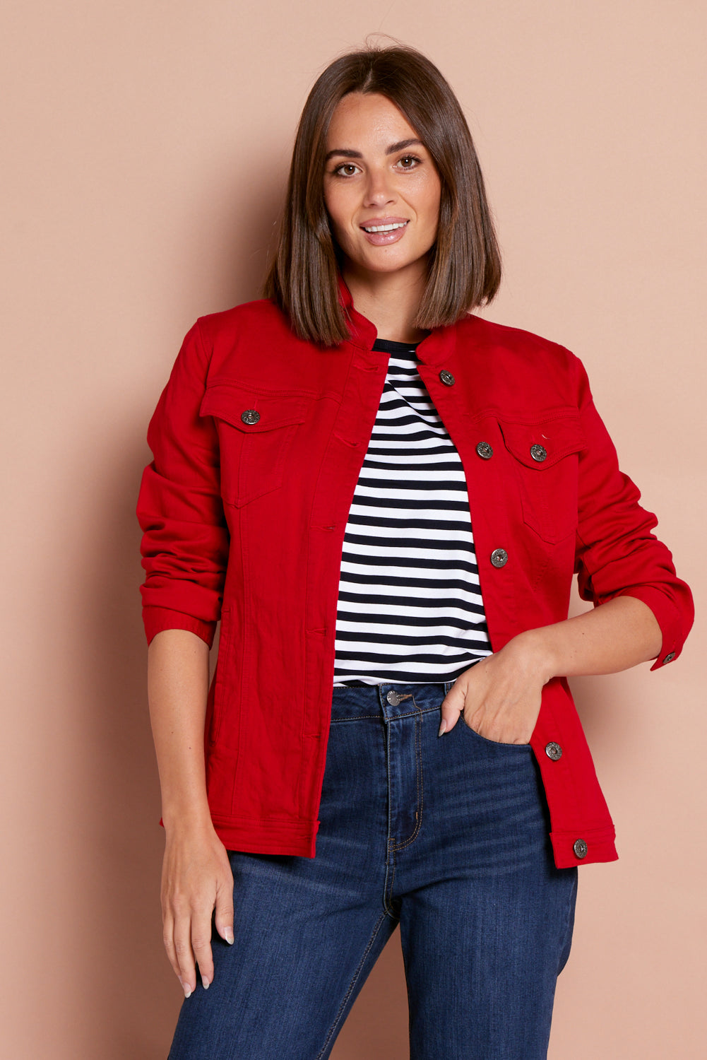 MJ Stretch Cotton Jacket - Red