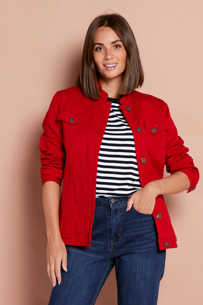 MJ Stretch Cotton Jacket - Red